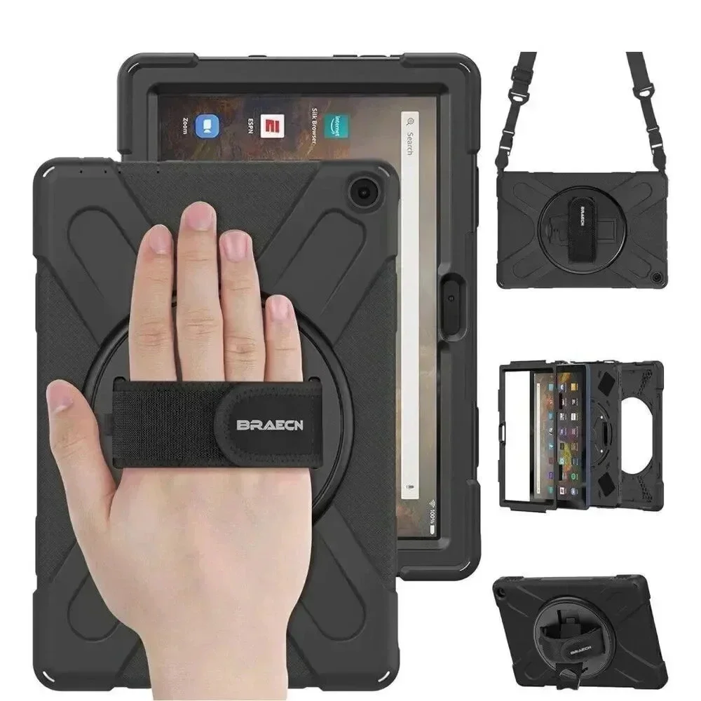 Fire HD 10/HD 10 Plus 11th Generation 2021 Case, Stand Carrying Strap Kids Cover